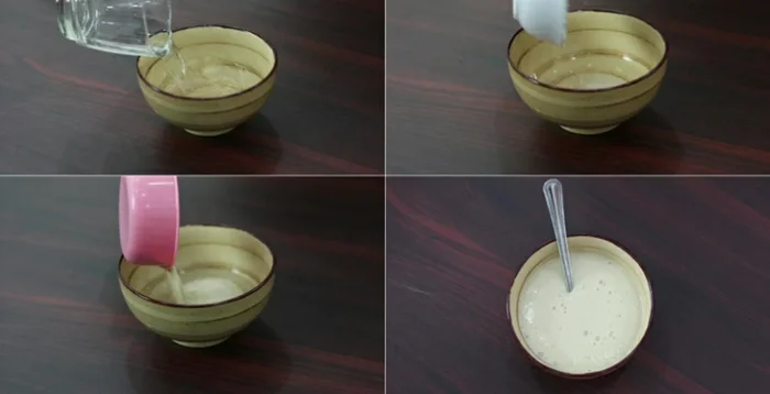 Trộn bột: Cho bột mì vào bát, thêm men đã nở (hoặc men khô trực tiếp), đường, muối, trứng và sữa (nếu dùng). Trộn đều bằng máy trộn hoặc nhào bằng tay cho đến khi tạo thành khối bột mịn dẻo.